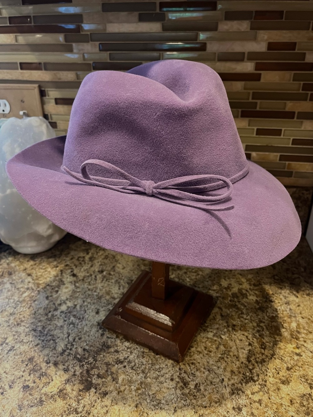Borsalino Wool Felt Fedora Hat in Purple Plum Made in Italy